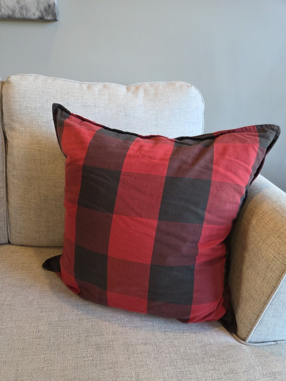 POTTERY BARN 100% Cotton Buffalo Plaid Down Throw Pillow - 24"